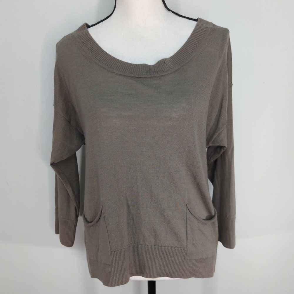 Juicy Couture Womens Open Back Sweater Gray‎ Wool Pullover M